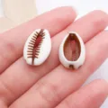 Ακρυλικά κρεμαστά κοχυλια cowrie DIY κοσμήματα, λευκές καφέ χάντρες αξεσουάρ χειροτεχνίας. - Καφέ Θαλάσσιος Ιππόκαμπος Ίσιας Τρύπας / 1 Τεμάχιο