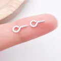 Small White Eye Screw DIY Jewelry Accessory 9x4mm Metal Screw Eyes for Crafts Making - 9x4mm / White