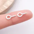 White screw eye pins 10x5mm small metal eyelets for DIY jewelry making bracelets necklaces - White