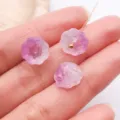 Perles en verre violet translucide en forme de cosse de lotus pour bijoux DIY et épingles. - Capsule et Graine de Lotus / Lot de 1 Pièce (10x7mm) / Dégradé Violet Blanc