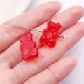 Rode doorzichtige acryl gummy beer bedels DIY sieraden ketting accessoires 19x12mm - Transparant Rood Horizontaal Gat