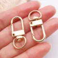 Gold metal lobster clasp swivel snap hooks for DIY bag hardware keychains charms 2pcs - Oval Door Buckle Keychain / 1 Piece (32x12mm) / KC Gold
