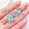 19x12mm doorzichtige acryl beer bedels hanger DIY sieraden ketting accessoires lichtblauw - Transparant Blauw Horizontaal Gat