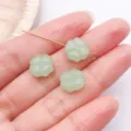 DIY glass lucky clover beads for handmade jewelry making, cute green charm pendant accessories. - Heart Clover / 1 Piece (10x10mm) / Light Green