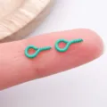 Small green painted screw eyes eyelet pin DIY jewelry findings connector components 9x4mm - 9x4mm / Cyan Green