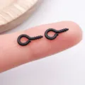 Black metal eye screws for DIY jewelry making, small screw eyes for necklaces and bracelets. - Black
