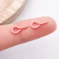 Pink eye screws mini threaded hooks small hanging bails for DIY jewelry making and craft projects - Orange Pink