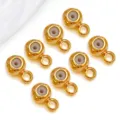18K vergulde koperen schuifkraaltjes met siliconen stopper voor DIY sieraden maken armband - 1 Stuk/Verpakking (3mm Gat 0.4mm met Lus) / 18K Echt Goud (T116)