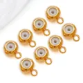 18K vergulde DIY sieraden kralen met siliconen kern voor verstelbare armen en kettingen. - 1 Stuk/Verpakking (4mm Gat 0.8mm met Lus) / 18K Echt Goud (T118)
