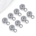 Zilverkleurige metalen stopperkraal met siliconenkern voor DIY sieraden maken armbanden. - Platina (T663)