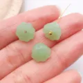 Perles en verre lotus vert clair pour fabrication de bijoux DIY, charmants pendentifs. - Capsule et Graine de Lotus / Lot de 1 Pièce (10x7mm) / Vert Gelée