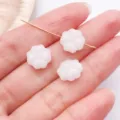 White Four-Leaf Clover Glass Beads DIY Jewelry Making Loose Spacer Findings Variant - Heart Clover / 1 Piece (10x10mm) / White