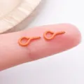 Mini orange screw eye pins bail pegs small eyelets for DIY jewelry making accessories 9x4mm - 9x4mm / Orange Yellow