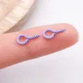 Purple iron eye screws for DIY jewelry making, small screw eye pins for crafts and pendants. - Purple
