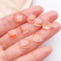 Gradient glass beads for DIY jewelry making, translucent orange gradient tulip shape charms. - Tulip Flower / 8x9x5mm (1 Piece) / Transparent Amber