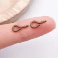 Brown screw eye pins, 10x5mm metal eyelets, DIY jewelry making findings for bracelets and necklaces - Brown Coffee