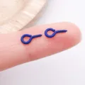 Small blue eye screws 9x4mm DIY jewelry making accessories tiny metal screw eye pins - 9x4mm / Dark Blue