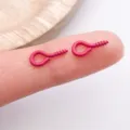 Colorful metal screw eyes eyelets for DIY jewelry making, miniature hanging charms and crafts. - Rose Red