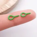 Green mini eye screws for DIY jewelry making, metal tiny screw eye pins for bracelet charm 10mm - Green
