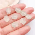 Green tulip glass loose beads DIY charm jewelry making accessories straight hole beads 10pcs - Tulip / 11x8.5mm (1 Piece) / Transparent Green
