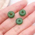 Green glass peace buckle DIY jewelry pendant accessory, elegant Chinese style round charms. - Safety Buckle / 1 Piece (10mm) / Dark Green