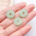 DIY glass pingankou charm green round donut pendant jewelry making accessories set for craft - Safety Buckle / 1 Piece/Pack (15mm) / Green