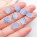 Gradient blue glass tulip beads direct hole loose beads DIY bracelet jewelry making - Tulip / 11x8.5mm (1 Piece) / Transparent Blue