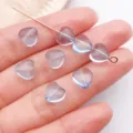 Light blue translucent heart glass beads mit geradem Loch für DIY Armband und Schmuck. - Peach Heart / 8mm (1 Piece) / Transparent Blue