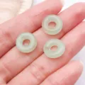 Green glass ping an kou donut beads diy jewelry accessories pendant charms set of 3 - Large Hole Donut Ring / 1 Piece/Pack (12mm) / Green