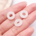 White glass peace buckle DIY jewelry accessory component, smooth round donut bead variant. - Large Hole Donut Ring / 1 Piece/Pack (12mm) / White