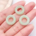 Light green glass safety buckle donut ring DIY jewelry accessory pendant hanging component. - Large Hole Donut Ring / 1 Piece (16mm) / Green