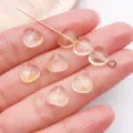 Clear heart-shaped glass loose beads crystal spacer charms for DIY handmade jewelry making bracelets - Peach Heart / 8mm (1 Piece) / Transparent Yellow