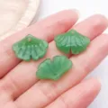 Green ginkgo leaf glass pendant DIY jewelry accessory charms for handmade crafts set of 3 - Ginkgo Leaf / 1 Piece/Pack (15x20mm) / Dark Green