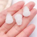 White glass gourd pendant DIY jewelry accessory, elegant translucent jade style charm for crafting. - Large Gourd / 1 Piece (17x12mm) / White