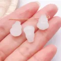White gourd glass beads DIY jewelry making accessories cute charm pendant for crafting - Horizontal Hole Gourd with Pendant / 1 Piece (14x10mm) / Jade White