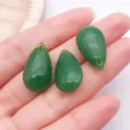 Green teardrop glass pendant charms DIY handmade jewelry making accessories, 3 pcs - Large Waterdrop Pendant / 1 Piece/Pack (22x12mm) / Dark Green
