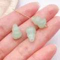 DIY cute light green glass gourd beads pendant for stylish handmade jewelry accessories. - Vertical Hole Gourd / 1 Piece/Pack (14x9mm) / Green