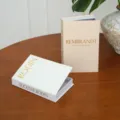 Decorative linen fake book storage box with gold foil art text for coffee table decor. - Magnetic Storage Model - Openable / Medium Beige REMB + Small White RODIN