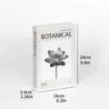 Minimalist botanical decorative fake book with lotus print, modern home decor accessory. - Foldable Style (Assembly Required) / Y-H-25