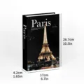 Modern decorative book model for interior design, black aesthetic book box with Paris theme. - Folding Style (Assembly Required) / DH-509