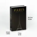 Decorative fake book box with Paris Eiffel Tower design, chic modern home decor display item. - Cross-Border Foldable Style / Black Gold Paris