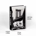 Modern minimalist city decorative book box coffee table prop with black and white New York print. - Cross-Border Foldable Style / BH-2A1019
