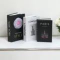 Minimalist city decorative fake book storage box set, modern living room hotel desktop ornament. - 3-Piece Storage Set / CD-01+BH-2A1023+XC-01