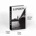 Decorative faux book prop with London city print, modern home decor storage box accessory. - Cross-Border Foldable Style / London Theme