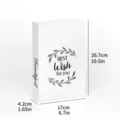 White decorative fake book storage box with plant wreath print and modern minimalist style. - FH-09