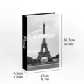 Decorative fake book storage box with Eiffel Tower black and white design for coffee table. - Folding Style (Assembly Required) / BH-2A58