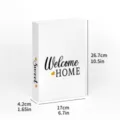 White decorative fake book with Welcome HOME text, modern coffee table display ornament - FH-11