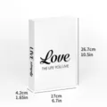 White decorative fake book ornament, modern desktop display prop with English text design. - FH-13