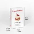 Decorative fake book for interior styling, modern aesthetic book prop with strawberry cake design. - Folding Style (Assembly Required) / YH-17