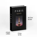 Modern decorative book model for home decor faux book with Paris Eiffel Tower design aesthetic. - Folding Style (Assembly Required) / #DH-513